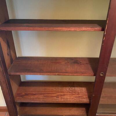 Cypress vintage bookcase with glass sliding doors. SEE DETAILS
