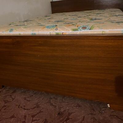 Mid century modern wooden double bed