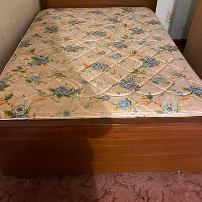 Mid century modern wooden double bed