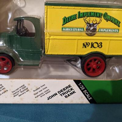 John Deere Diecast Metal Trunk Bank 