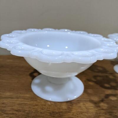 7 Vintage Milk Glass Bowls