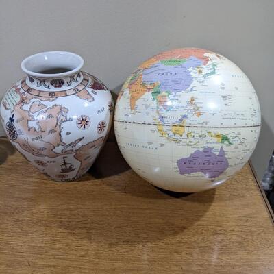 Decorative World Vase and Globe