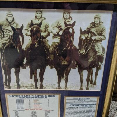 Notre Dame 4 Horseman 1925 framed & hat