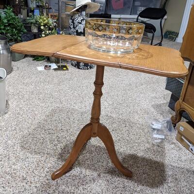Side Table and Glass Bowl