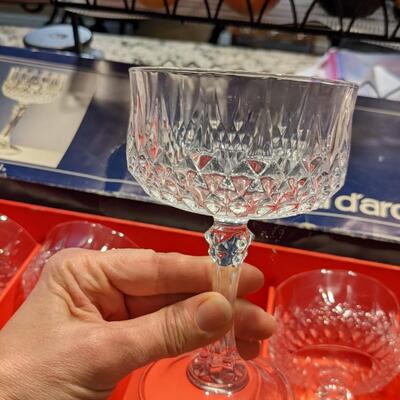 6 Crystal Dessert Dishes in box