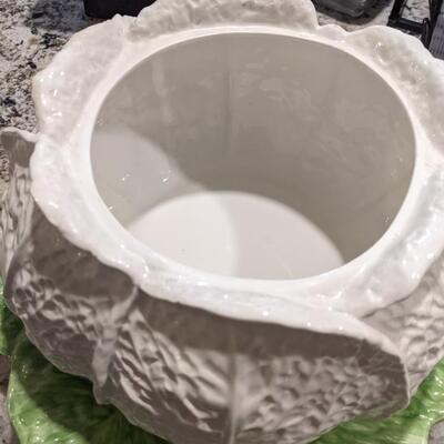 Vintage Cabbage Soup Tureen on Leaf base