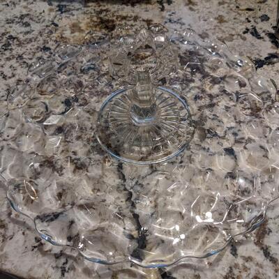 Glass platter with handle