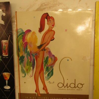 Vintage Programs and Menu- My Fair Lady and Lido Cabaret Burlesque Programs and Town and Country Motel Menu