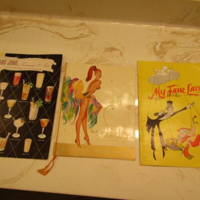 Vintage Programs and Menu- My Fair Lady and Lido Cabaret Burlesque Programs and Town and Country Motel Menu