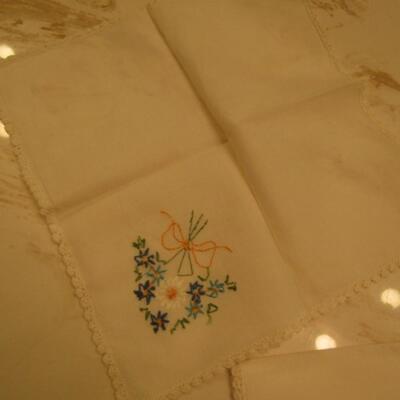 Set of Four Embroidered Napkins