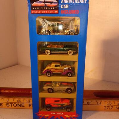 VTG NIP Hot Wheels Mattel 25th Anniversary Ford 5 Pack Silver Anniversary Cobra -- upld 1/30