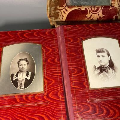 Antique photo album late 1800s.
