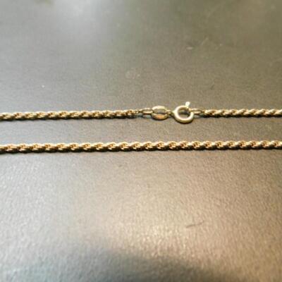 14K Gold Rope Necklace Approximately 5.7 Grams