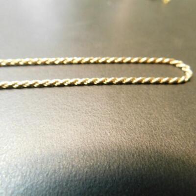 14K Gold Rope Necklace Approximately 5.7 Grams