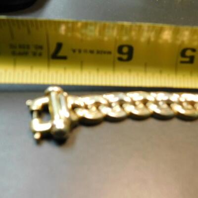 14K Gold Bracelet Flat Disc Link Style Approximately 27.3 Grams