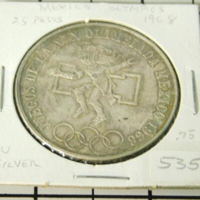 1968 Mexican 25 Pesos Silver Olympic Coin Possible Uncirculated Grade