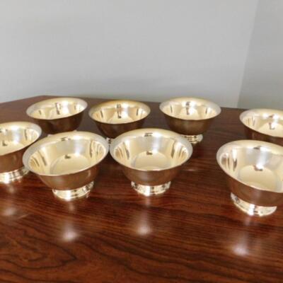 Reed & Barton Paul Revere Design Plated Silver Dessert Cups 8Ct.