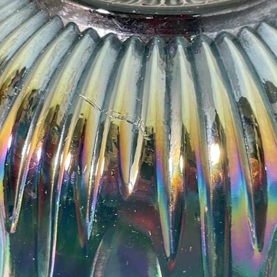 Indiana blue carnival glass punch set