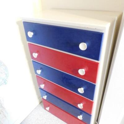 Solid Wood Six Drawer Dresser Hand Painted