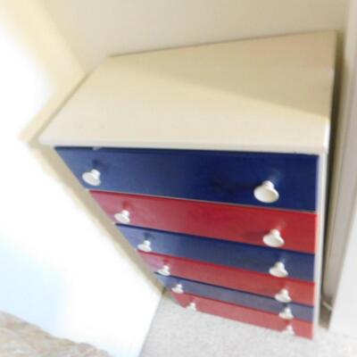 Solid Wood Six Drawer Dresser Hand Painted