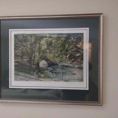 Framed Art Lithograph Limited Edition 'The Bridge 40/285 by Harold Altman