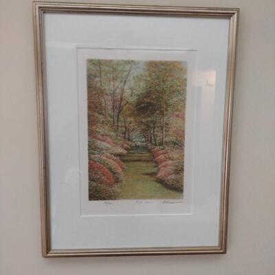 Framed Art Lithograph Limited Edition 'Path 1990 II' 40/285 by Harold Altman