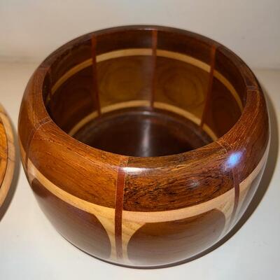 Lot 13 Assorted Wooden Vessels 5 pcs Hand Made Country Wood Collection