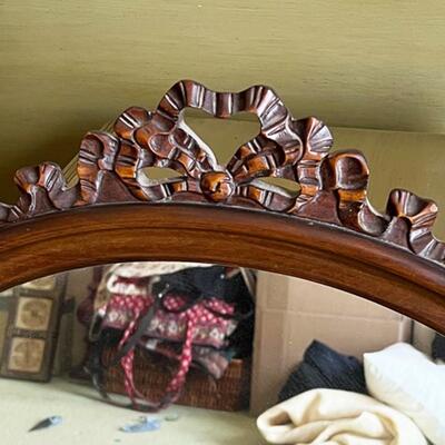 Lot 29 Wall Mirror Bedroom Wood Frame Victorian Style Bow Fret Work