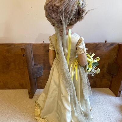 Lot 31 Antique "Battered Bride" Doll 18" Composition circa 1940