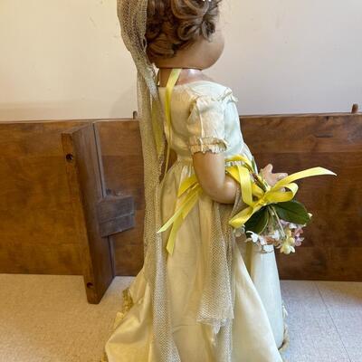 Lot 31 Antique "Battered Bride" Doll 18" Composition circa 1940