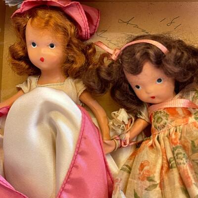 Lot 33 Nancy Ann Composition Story Book Dolls 7pcs Painted Faces Original Cloths