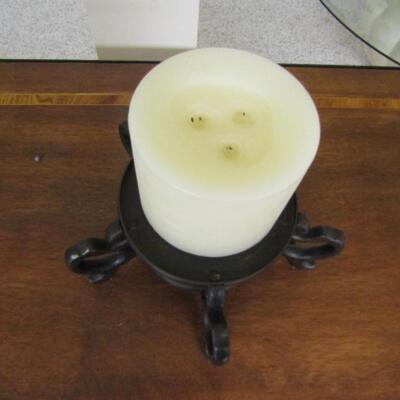 Metal Pillar Candle Holder for 3-Wick Candle