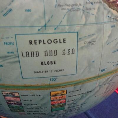 LOT 525. REPLOGLE  LAND AND SEA  12" GLOBE