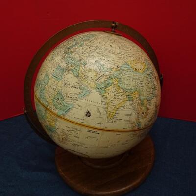 LOT 529. GLOBEMASTER 12 INCH GLOBE WITH WOOD BASE