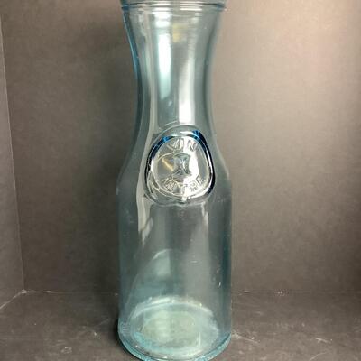 D - 773  Large Vintage VIN LITRE Glass Carafe