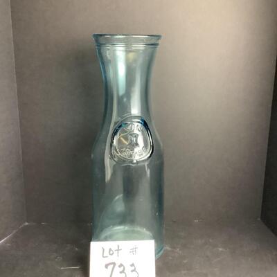 D - 773  Large Vintage VIN LITRE Glass Carafe