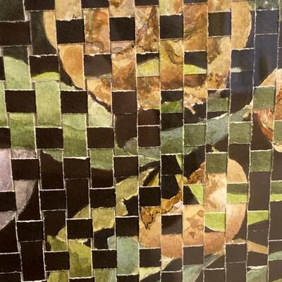 "Leaves and Buckeyes" Watercolor Weavings