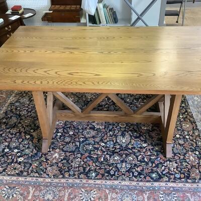 C - 778  Traditional Farmhouse Style X-Trestle Base Dining Table