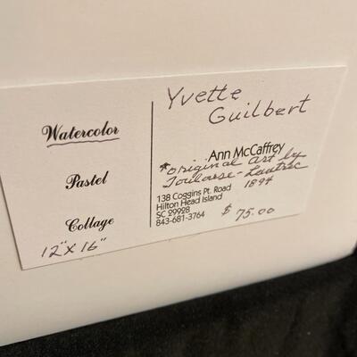 "Yvette Guilbert" Original Watetcolor