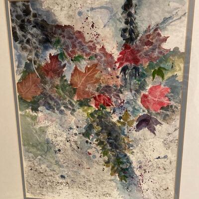 Original Watercolor Painting of Leaves