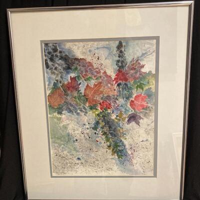 Original Watercolor Painting of Leaves