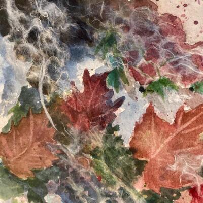 Original Watercolor Painting of Leaves
