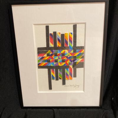 "Mosaic" Original Watercolor Weaving
