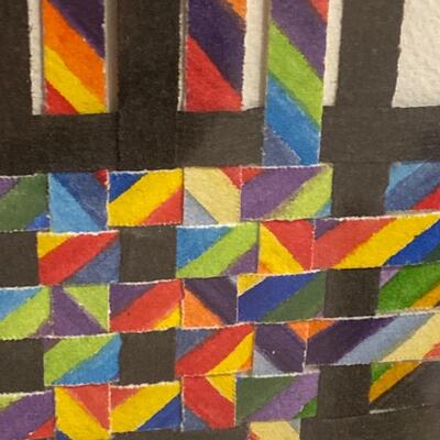 "Mosaic" Original Watercolor Weaving