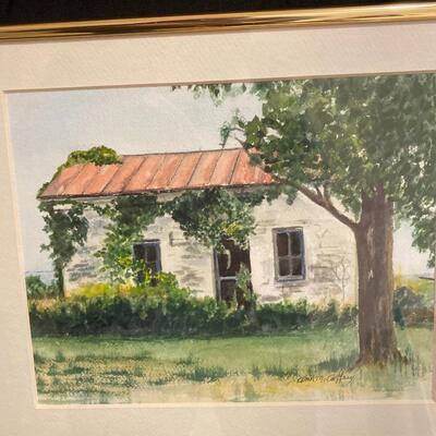 Original Watercolor of Countryside Cottage