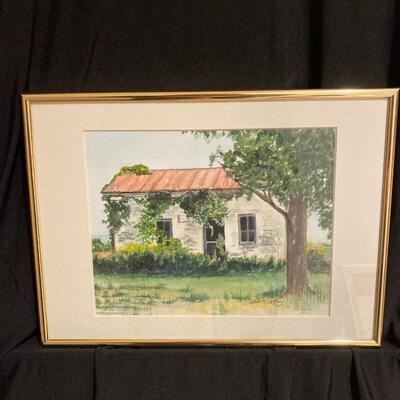 Original Watercolor of Countryside Cottage