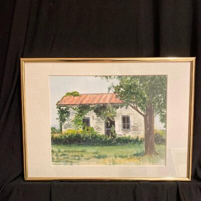 Original Watercolor of Countryside Cottage
