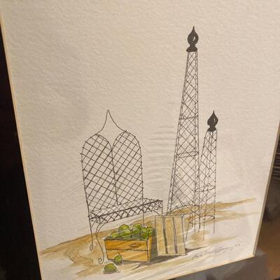 "French Wires" Ink and Watercolor