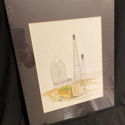 "French Wires" Ink and Watercolor