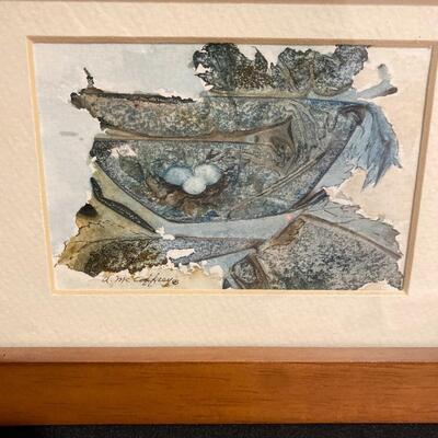 Small Watercolor Painting of Bird Eggs